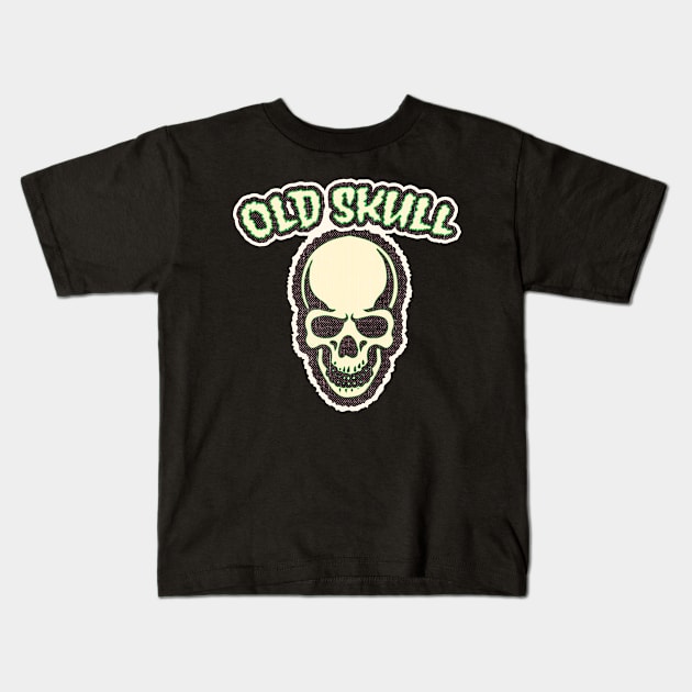 Old Skull Kids T-Shirt by retroready